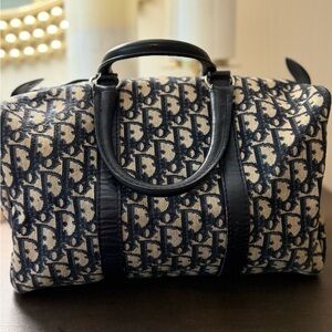 Dior Monogram Duffel Bag - Blue and Cream